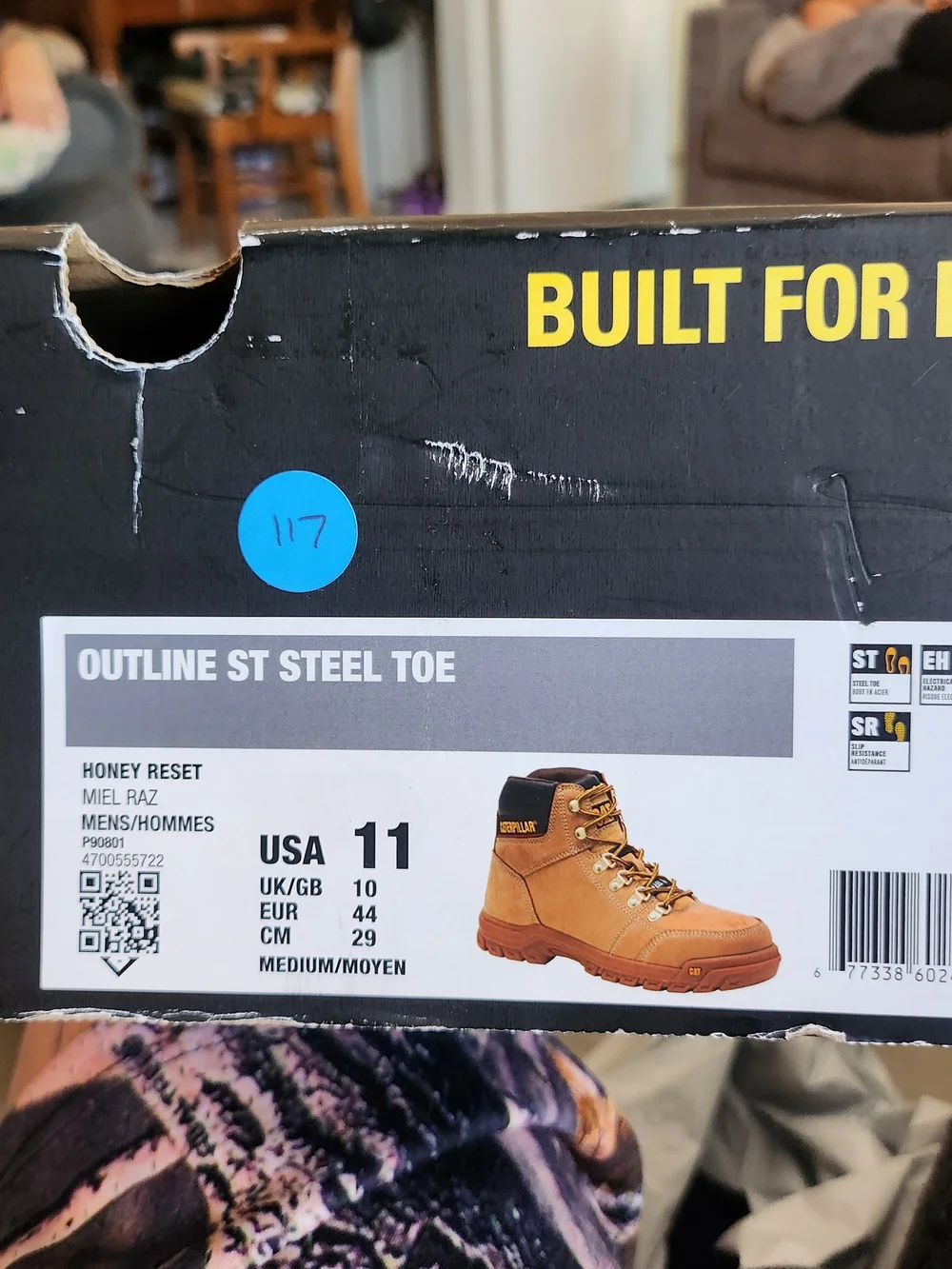 CAT Outline Steel Toe Boots - Honey Reset Size 11m